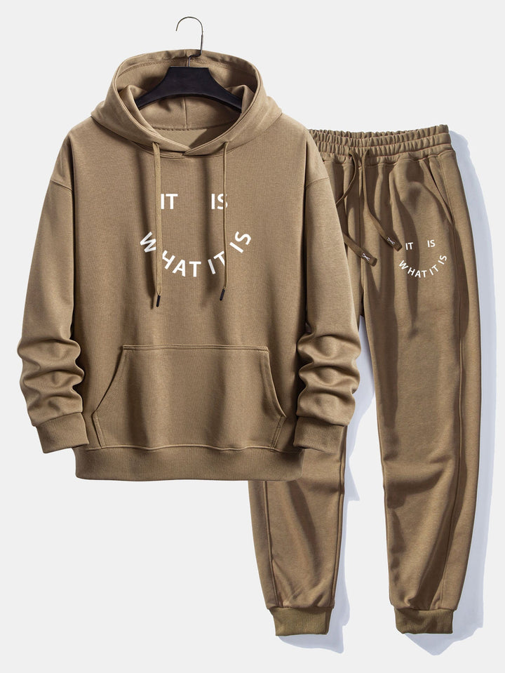 It Is What It Is Print Relax Fit Hoodie & Joggingbroek