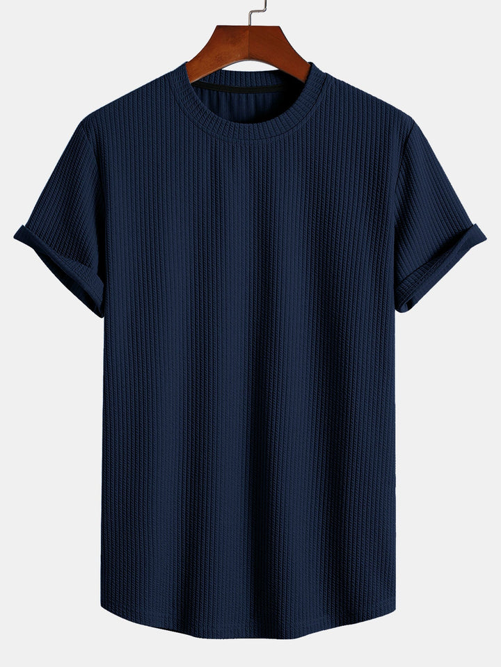 Muscle Fit Ribbed Arc Hem T-Shirt & Shorts
