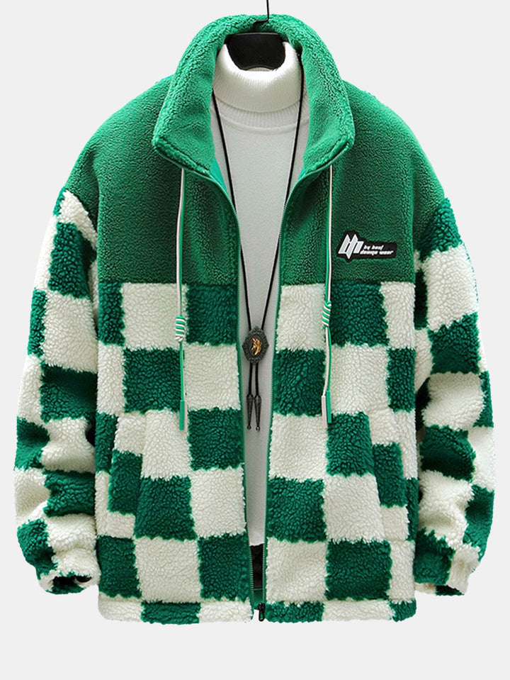 Teddy Fleece Checkered Jacket
