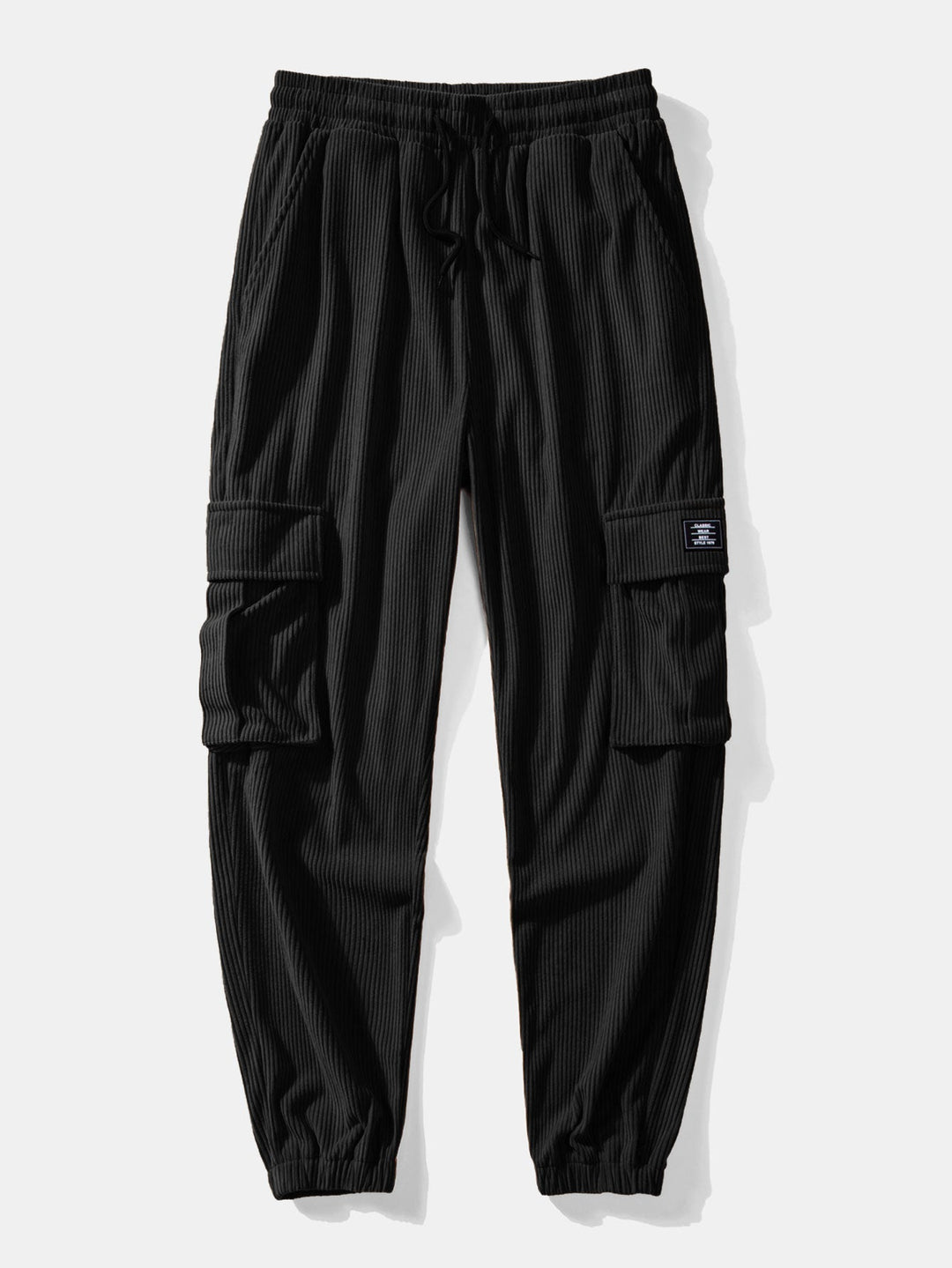 Langsleeve Geometrisch Jacquard Boog Hem T-Shirt & Trekkoord Corduroy Cargo Jogger Broek