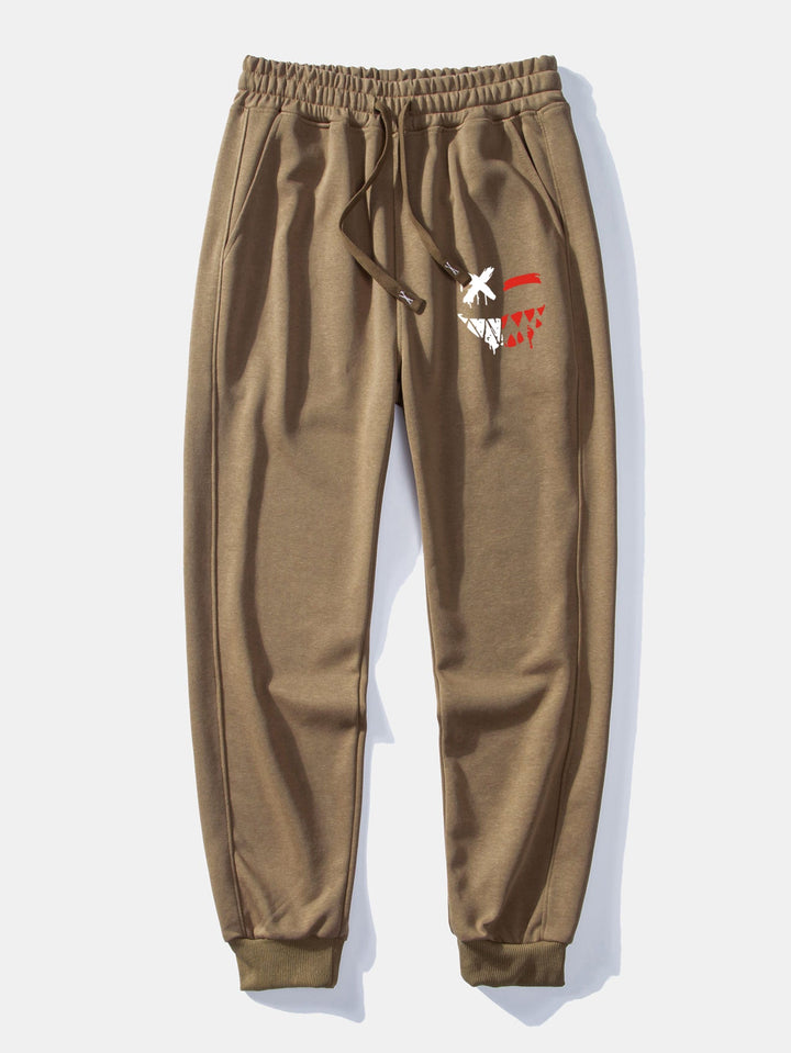 Oplosbare Evil Smiley Face Print Relax Fit Hoodie & Joggingbroek