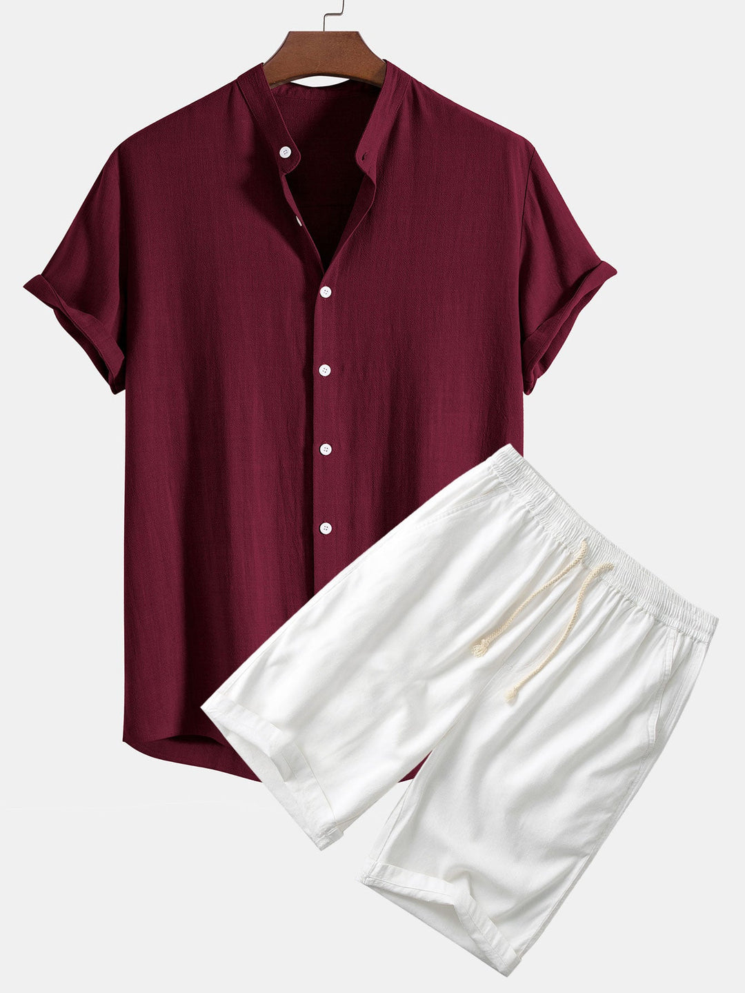 Linen and Rayon Blend Shirt & Linen Cotton Blend 11" Shorts