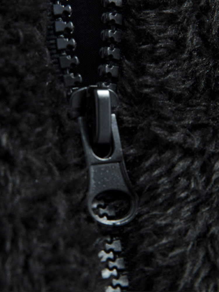 Teddy fleece quilted jacket with hood