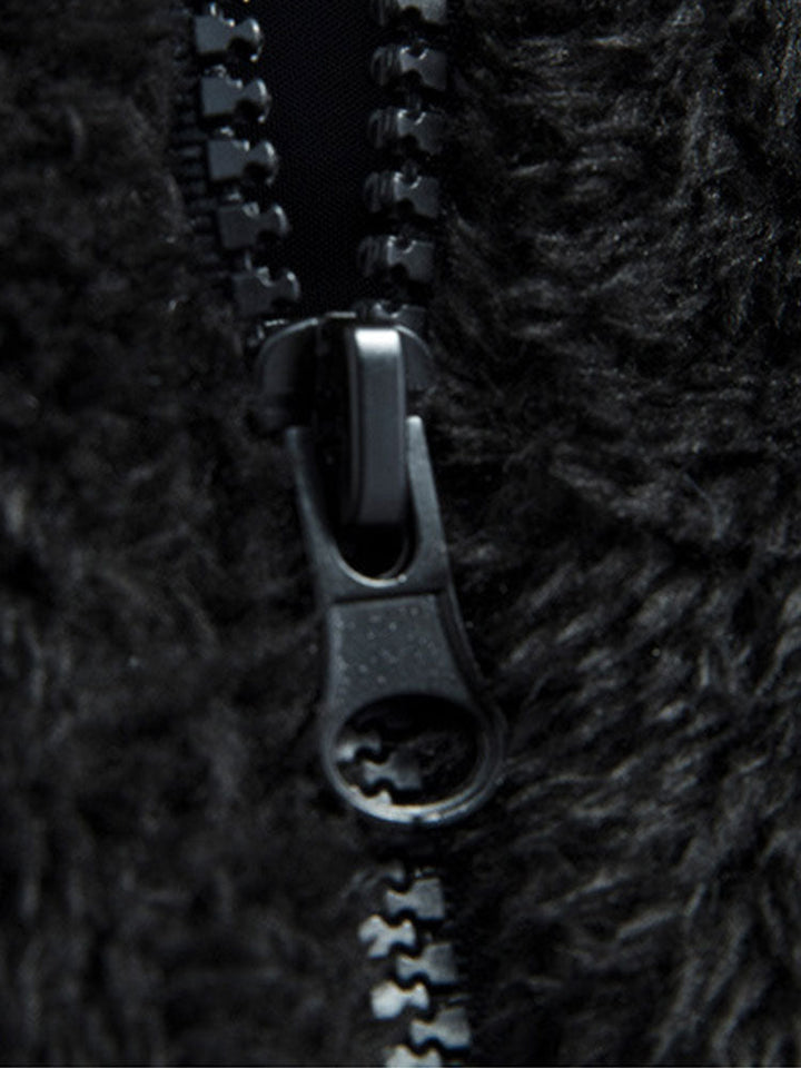 Teddy fleece quilted jacket with hood