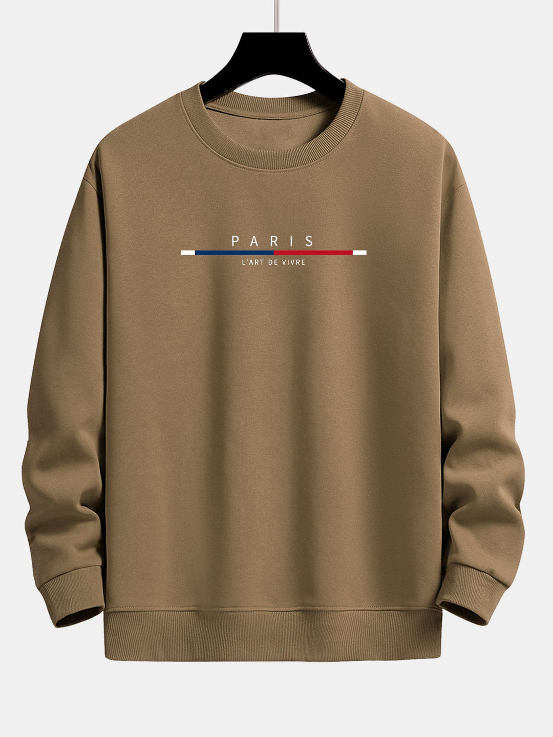 Paris Stripe Print Relax Fit Crew Neck Sweatshirt & Joggingbroek