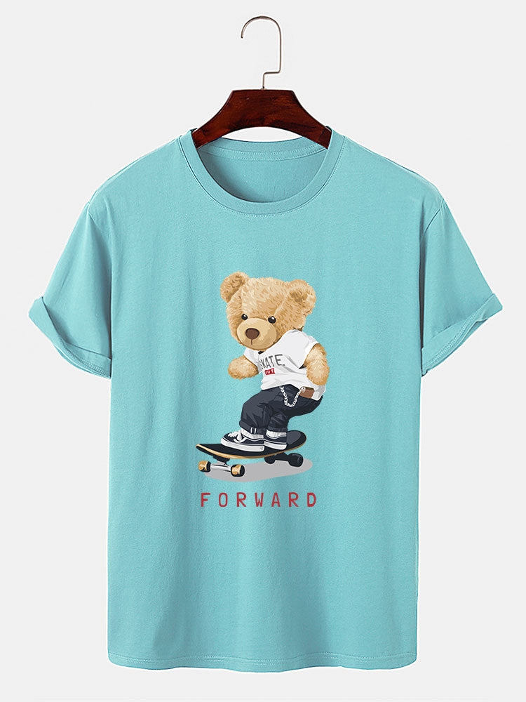 Beer Op Skateboard Print T-Shirt