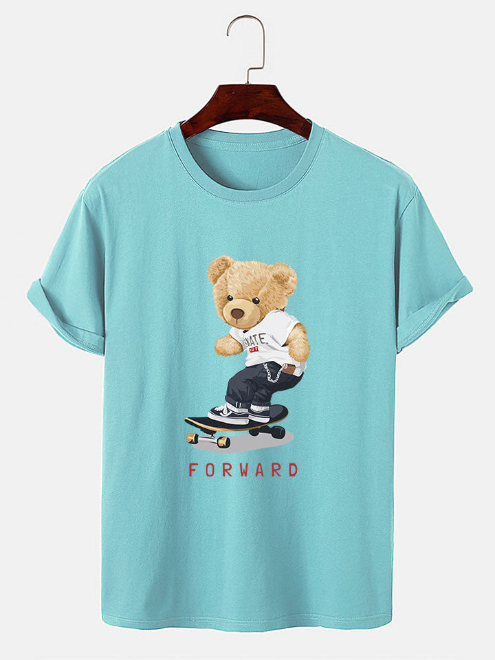 Beer Op Skateboard Print T-Shirt