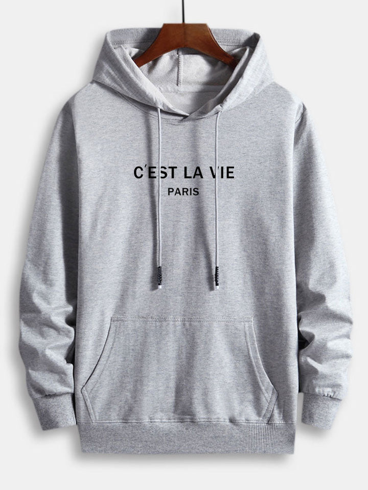 Paris Letter Print Katoenen Hoodie