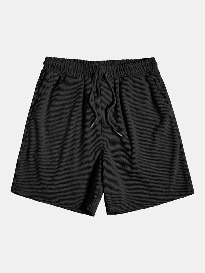 Korte Mouwen Corduroy Overhemd met Knopen & Shorts