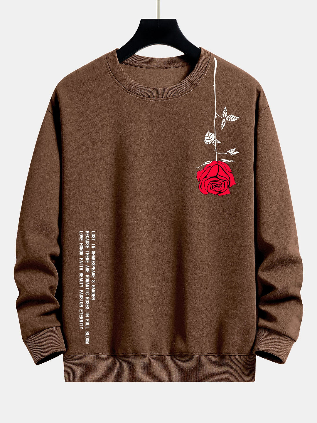 Slogan Rozenprint Relax Fit Sweatshirt