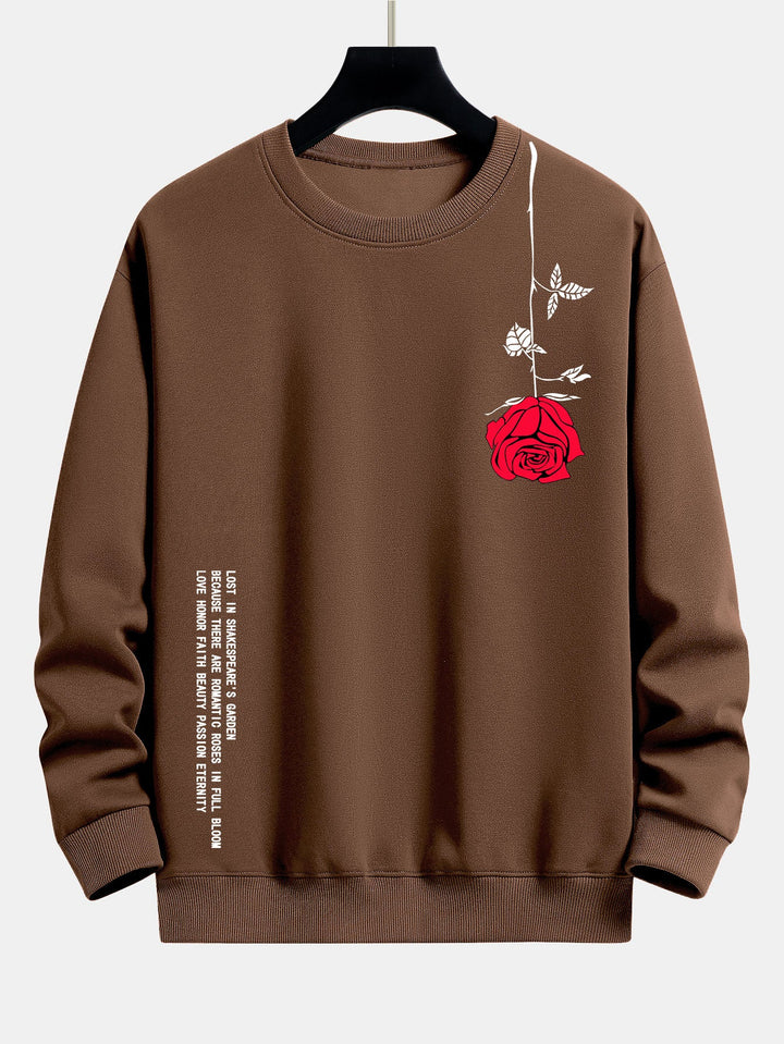 Slogan Rozenprint Relax Fit Sweatshirt
