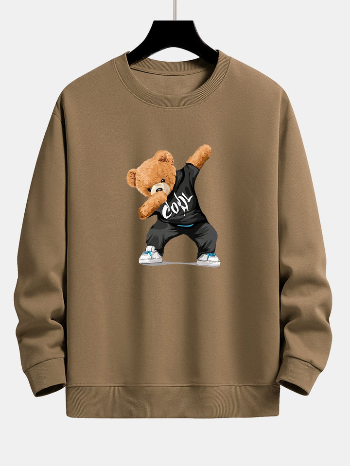 Cool Bear Print Relax Fit Crew Neck Sweatshirt & Joggingbroek