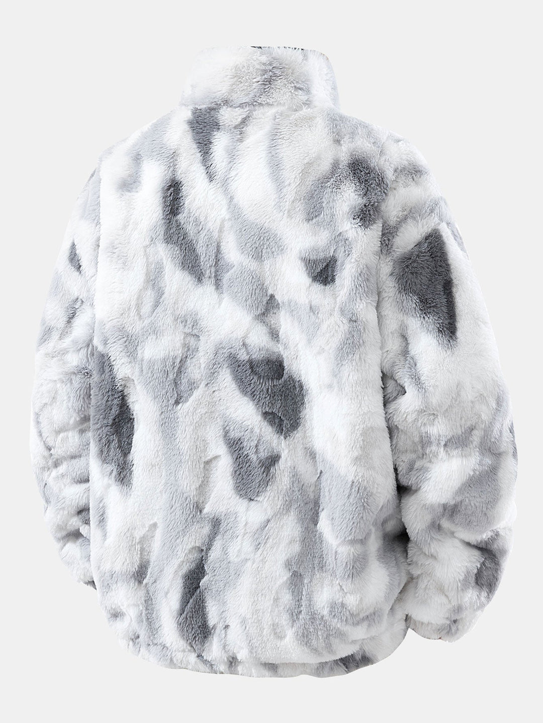 Faux fur coat with zipper closure