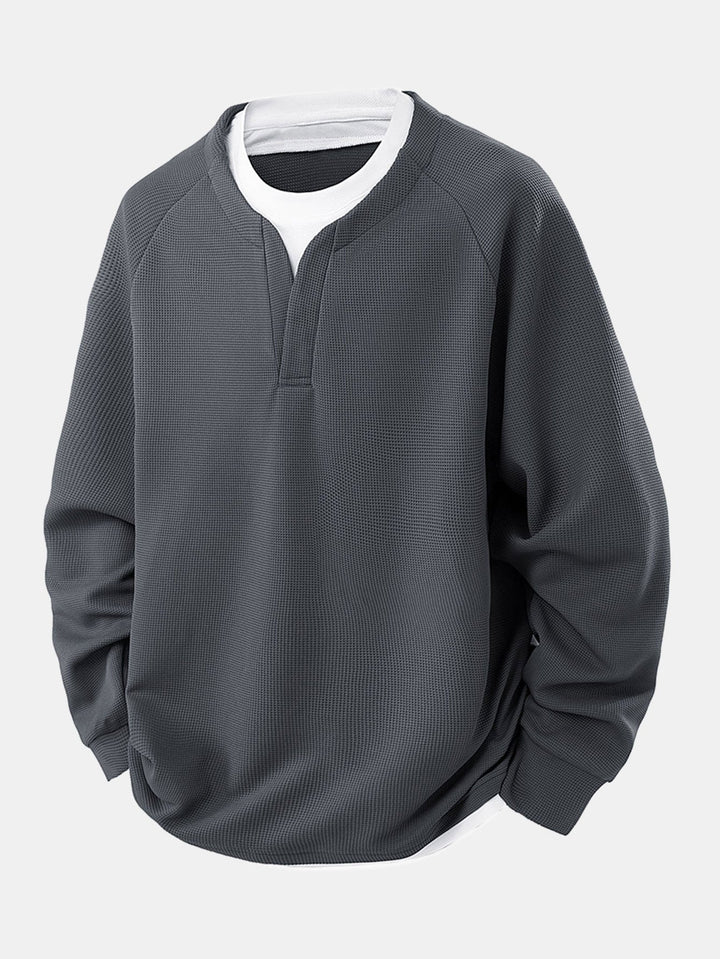 Raglanmouw 2-in-1 Wafel T-shirt