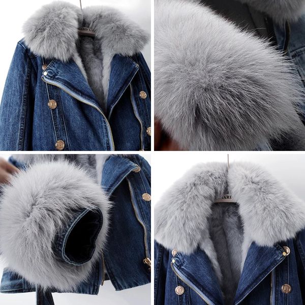 Aurelia™ l Luxe Lined Fox Fur Denim Coat