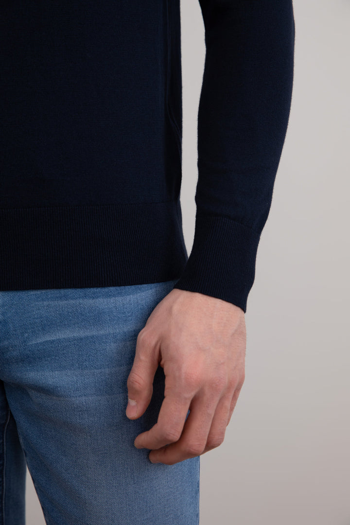 Navy Lightweight Sweater with Crew Neck