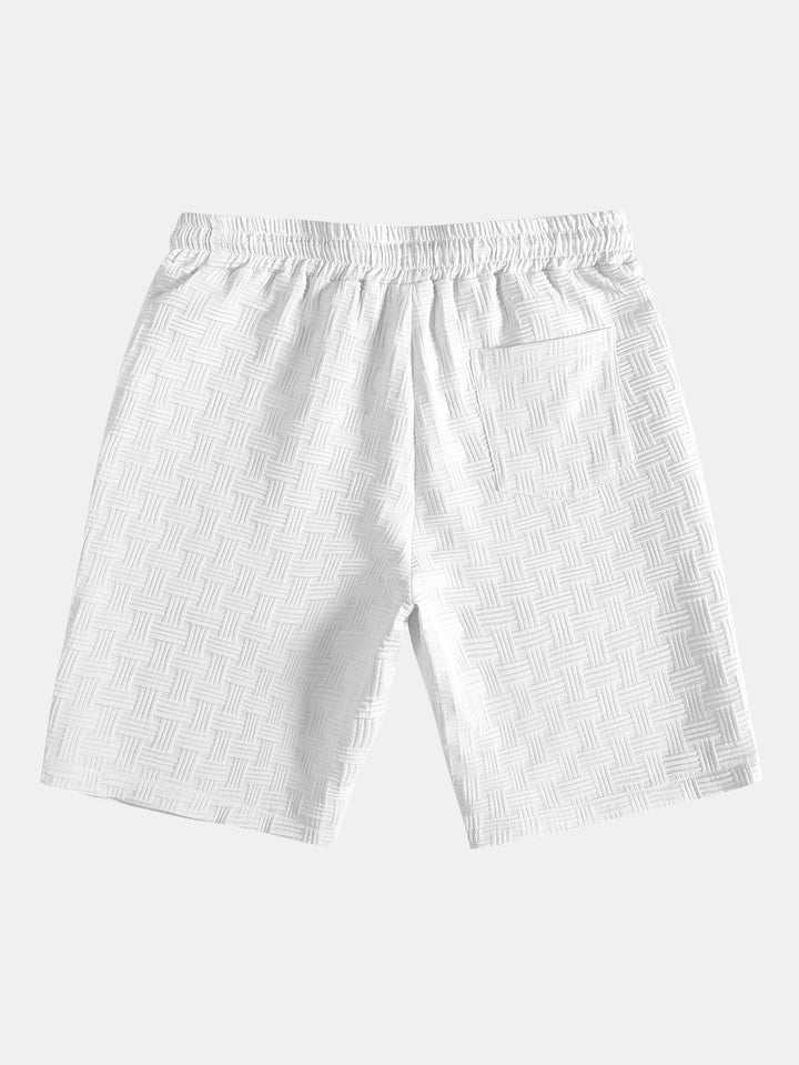 Stripe Jacquard Overhemd met Knopen & Shorts