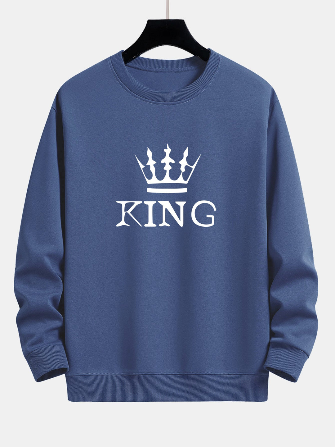 King Crown Print Relax Fit Crew Neck Sweatshirt & Joggingbroek