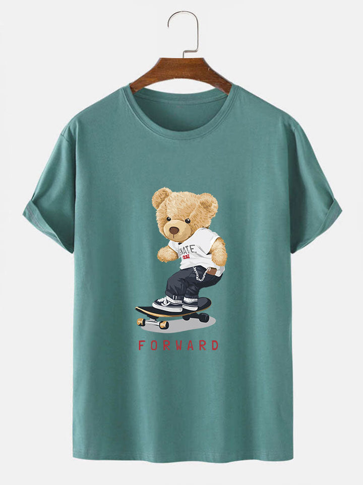 Beer Op Skateboard Print T-Shirt