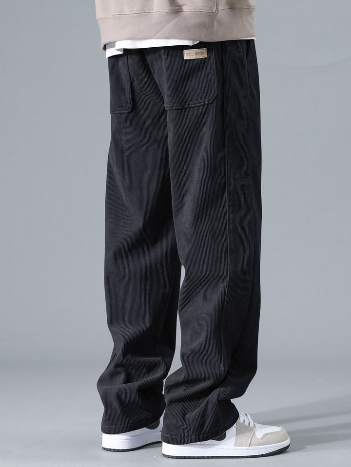 Paris Print Relax Fit Sweatshirt & Straight Leg Corduroy Pants