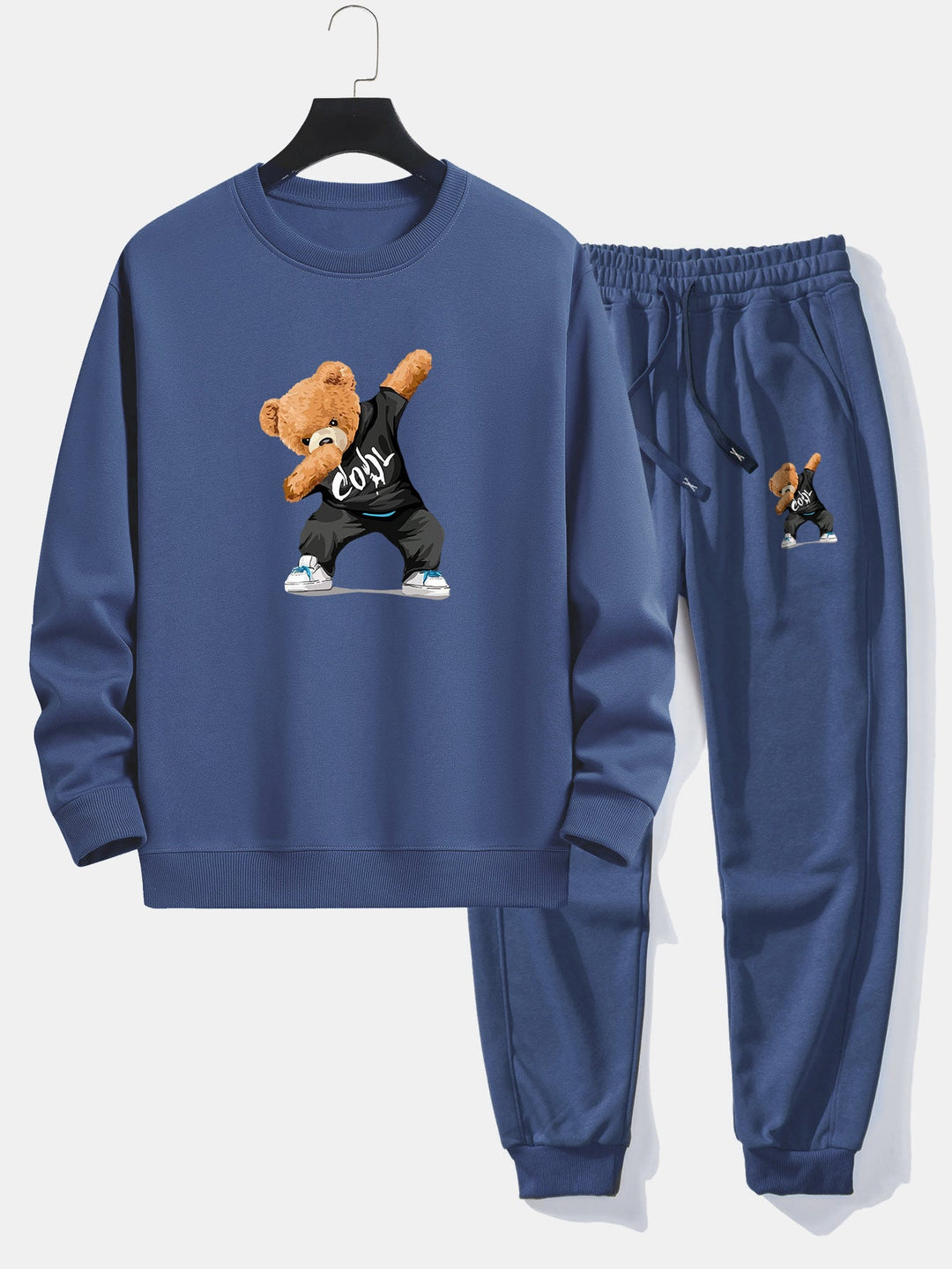 Cool Bear Print Relax Fit Crew Neck Sweatshirt & Joggingbroek