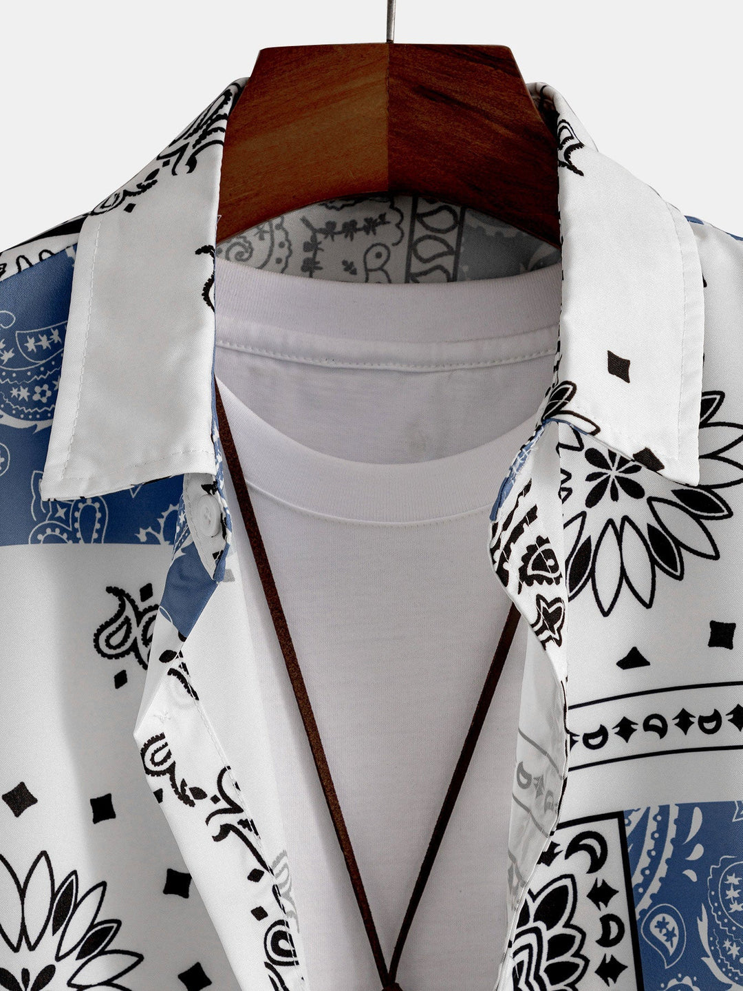 Paisley Print Knop-Up Shirt #Willekeurig Patroon Ontwerp# & Shorts