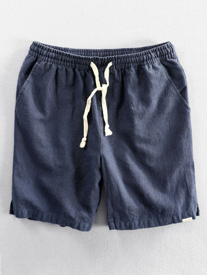Geometrisch Jacquard Cubaanse Shirt & Linnen Katoen Mix Shorts