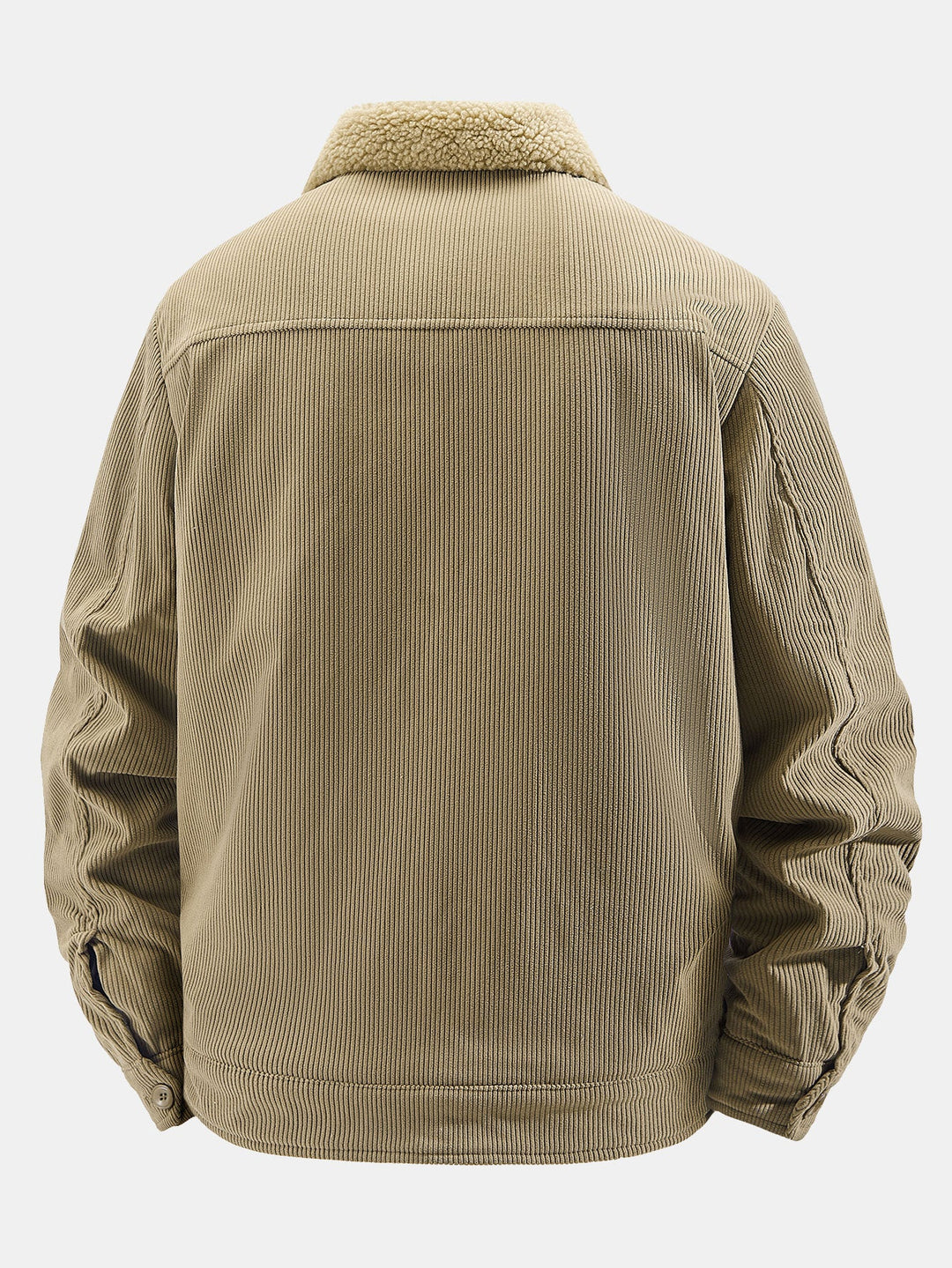 Teddy fleece-lined corduroy jacket with buttons