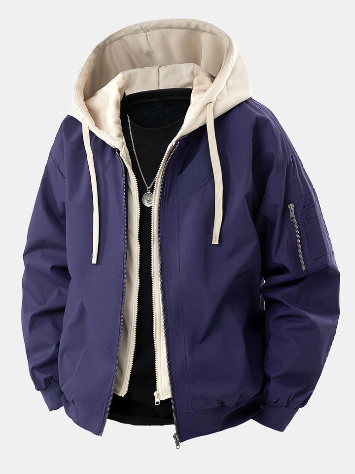 Quilted Bomber Jacket with Hood