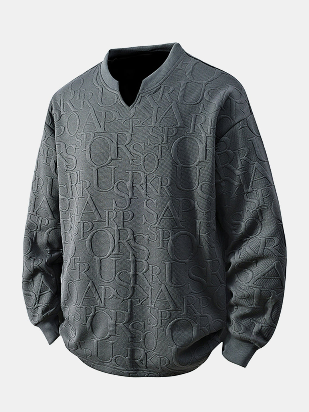Letter Jacquard V-neck T-shirt