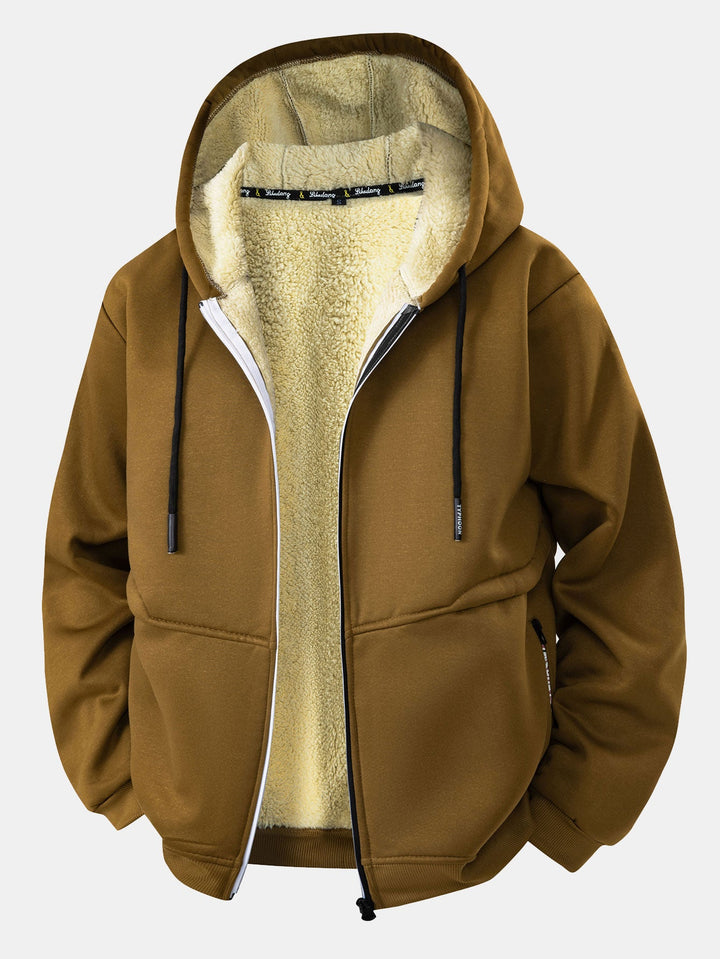 Teddy-lined zipper hoodie