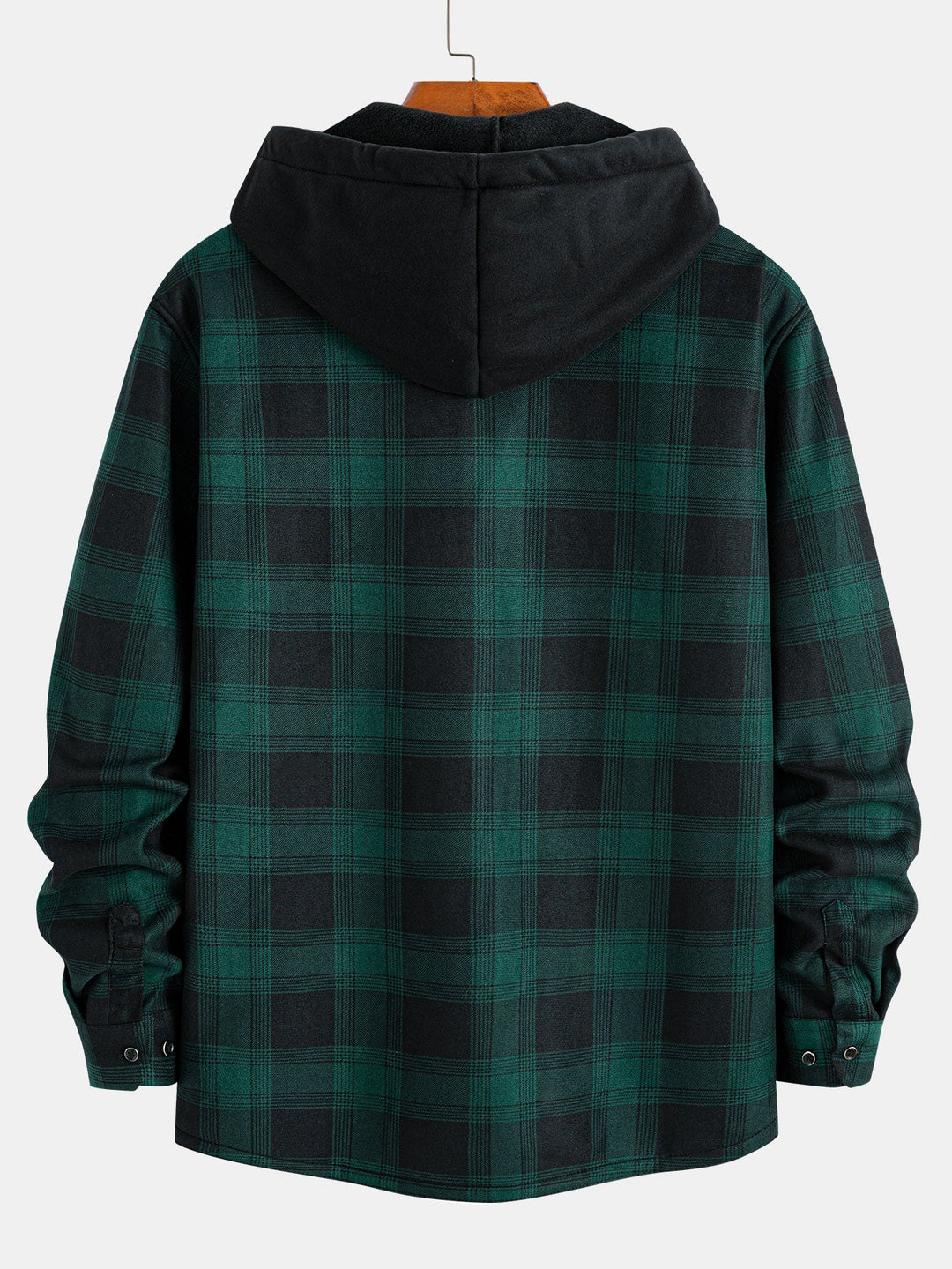 Flanellen fleece gevoerde capuchontrui met zakken