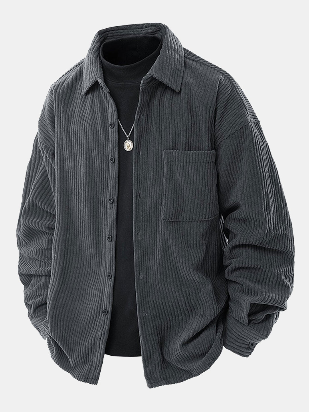 Relaxed Fit Button-Down Shirt in Corduroy