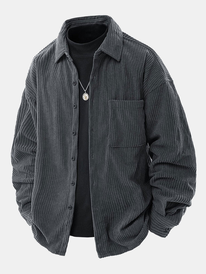 Relaxed Fit Button-Down Shirt in Corduroy