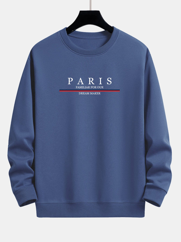 Paris Slogan Print Relax Fit Crew Neck Sweatshirt & Joggingbroek