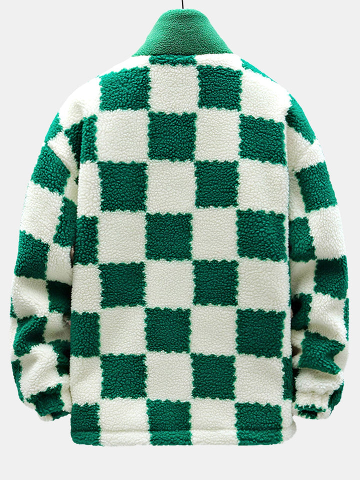 Teddy Fleece Checkered Jacket