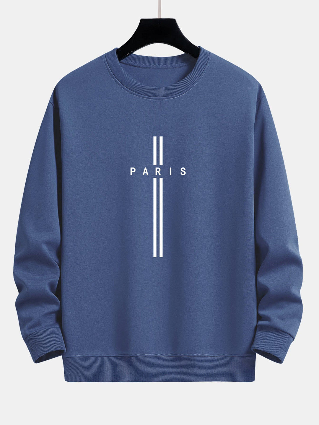 Paris Stripe Print Relax Fit Crew Neck Sweatshirt & Joggingbroek