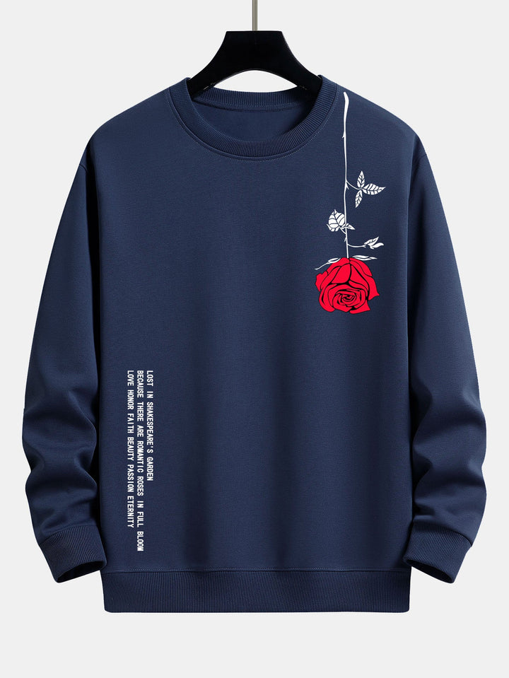 Slogan Rozenprint Relax Fit Sweatshirt