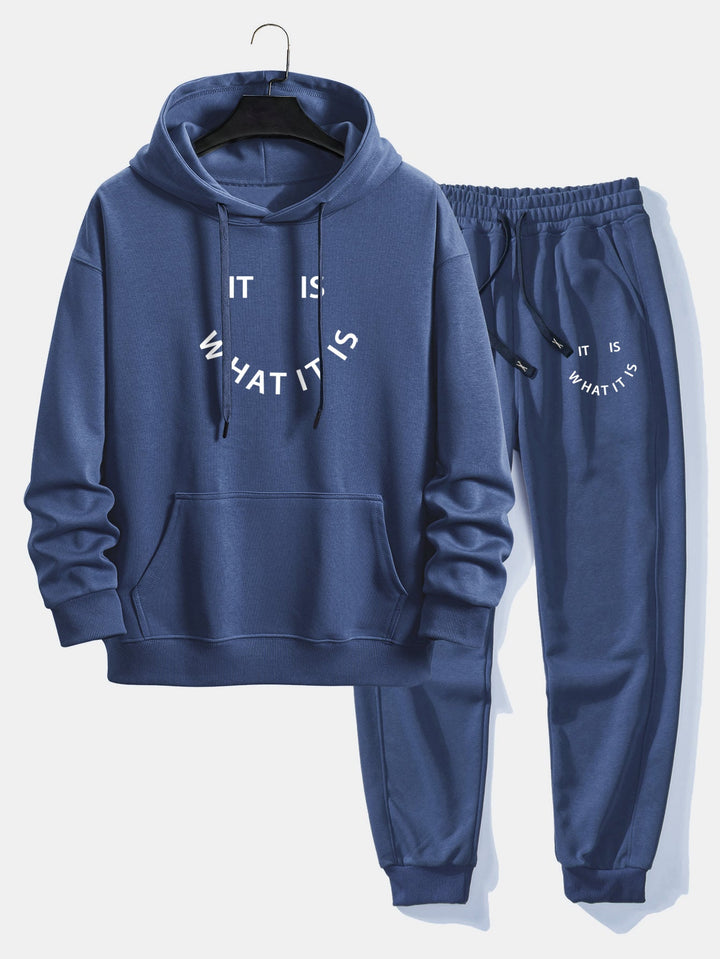 It Is What It Is Print Relax Fit Hoodie & Joggingbroek