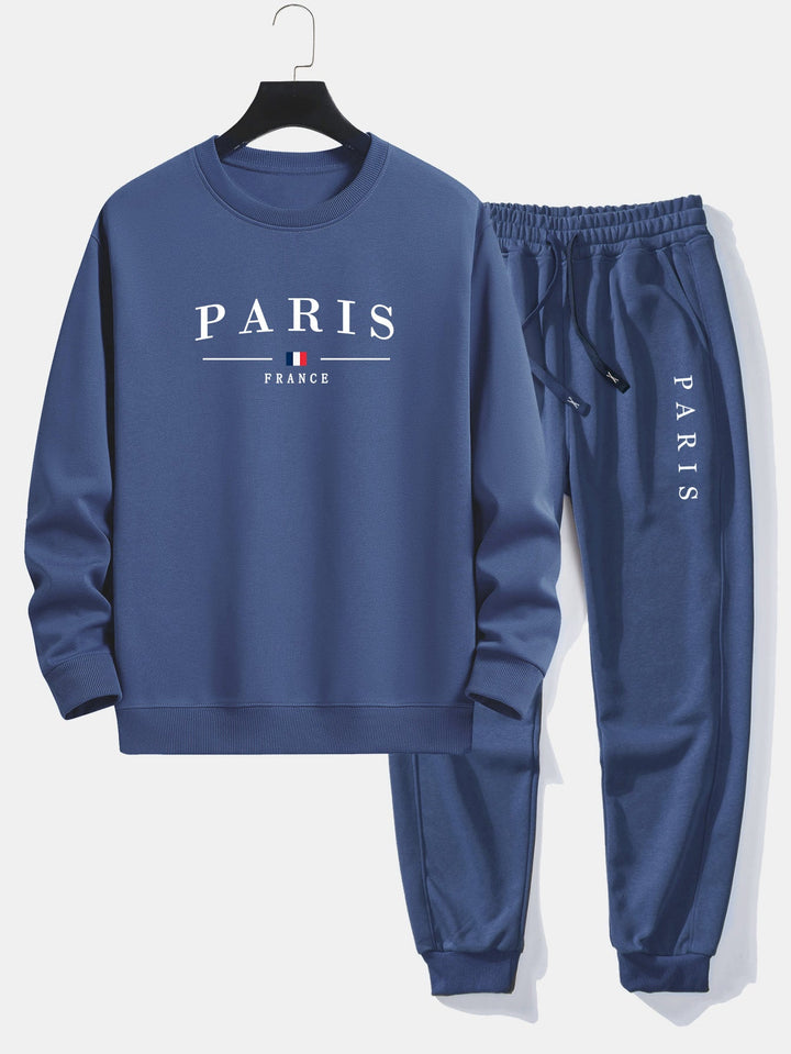 Paris Print Relax Fit Crew Neck Sweatshirt & Joggingbroek