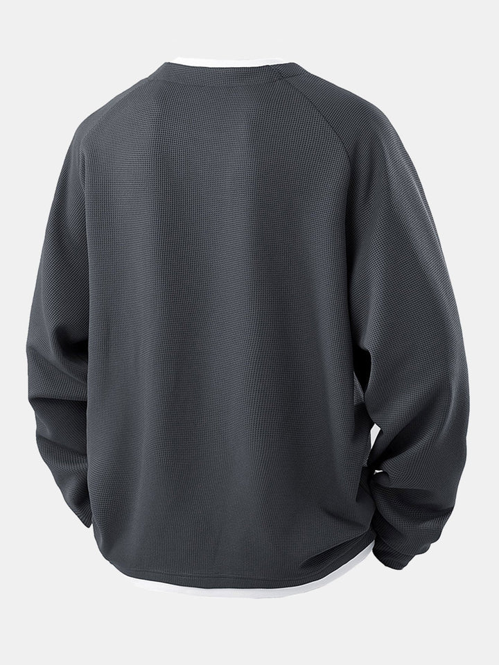 Raglanmouw 2-in-1 Wafel T-shirt