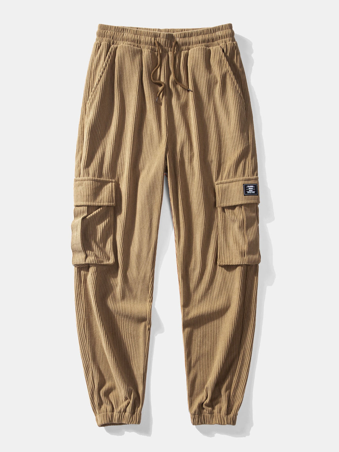 Paris Print Relax Fit Sweatshirt & Drawstring Corduroy Cargo Jogger Pants