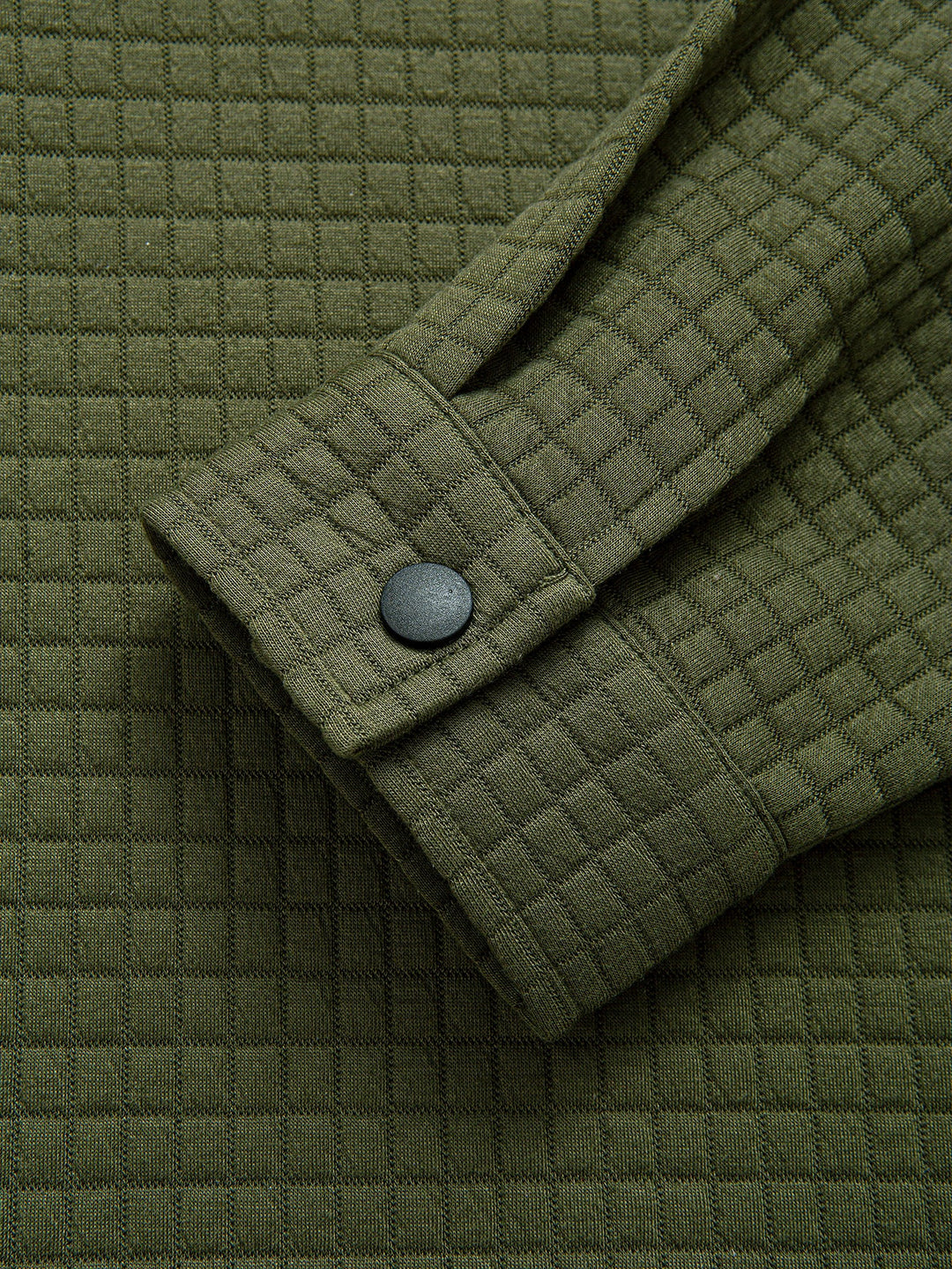 Gequilted Waffle Jacquard Overshirt & Trekkoord Waffle Joggingbroek