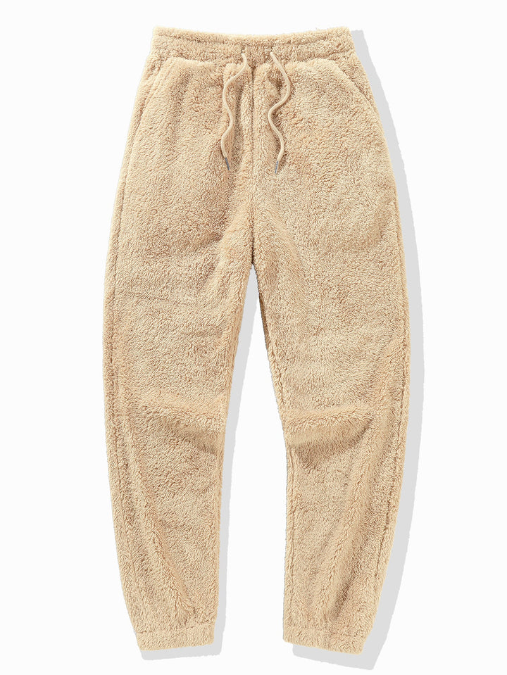 Beren Geborduurd Patch Teddy Hoodie & Teddy Jogger Broek
