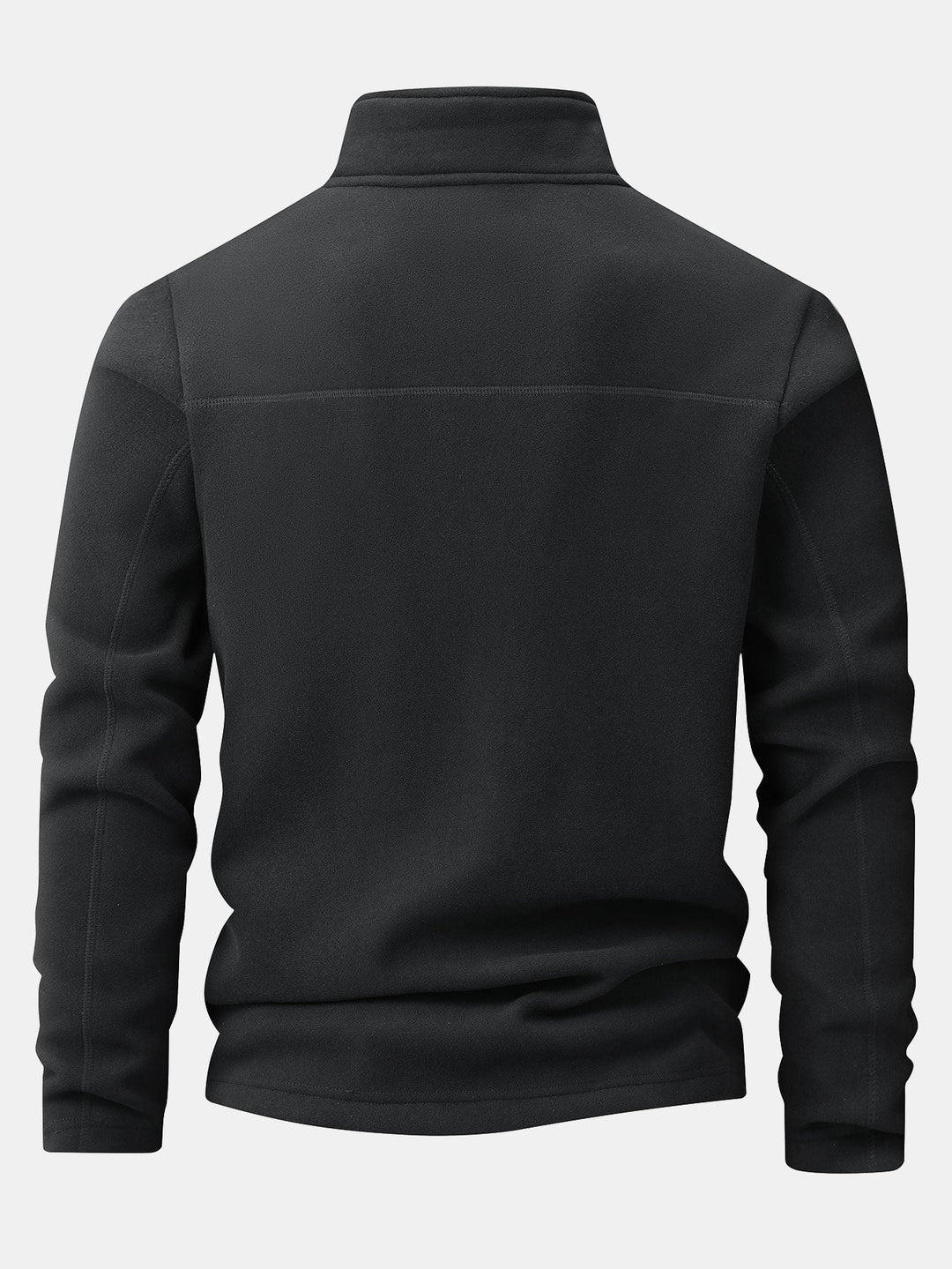 Fleece sweater met kwartrits & polar fleece broek met rechte pijpen
