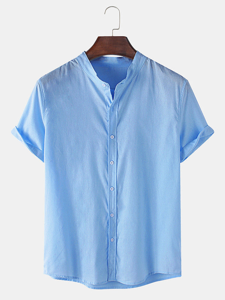 Linen Look Basic T-shirt & Straight Linen Pants