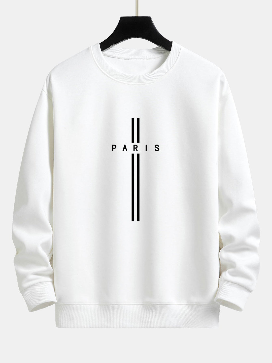 Paris Stripe Print Relax Fit Crew Neck Sweatshirt & Joggingbroek
