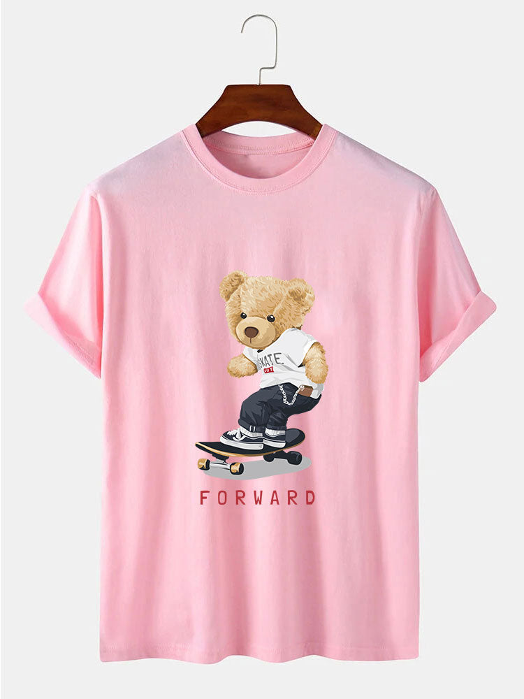Beer Op Skateboard Print T-Shirt