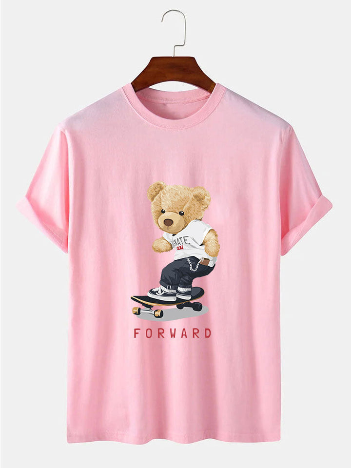 Beer Op Skateboard Print T-Shirt