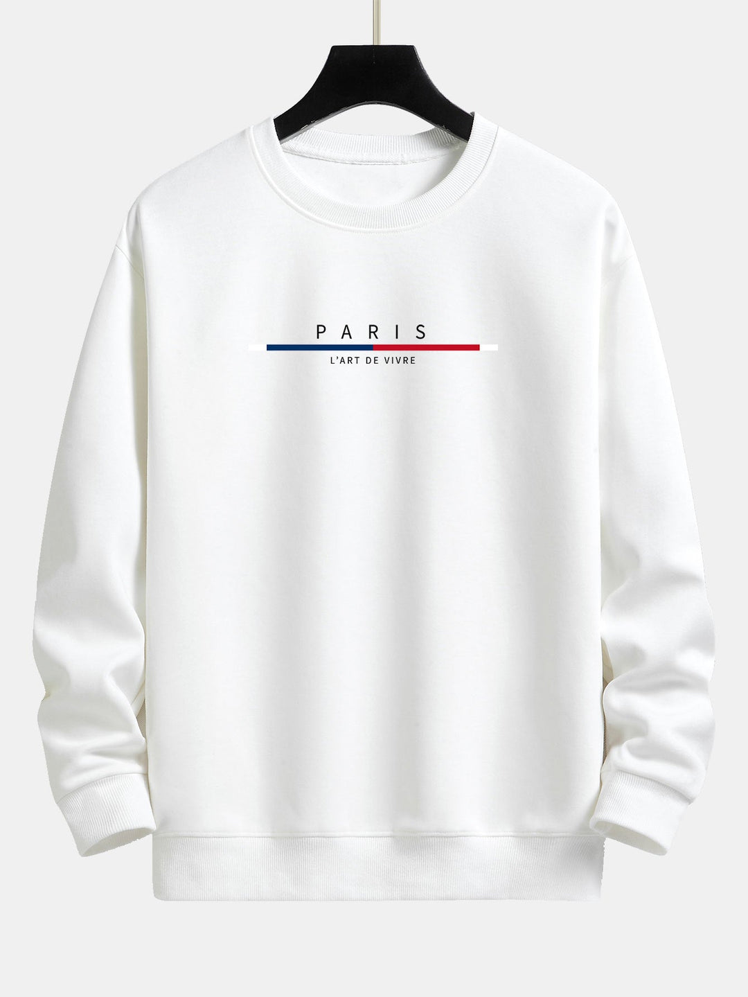 Paris Stripe Print Relax Fit Crew Neck Sweatshirt & Joggingbroek